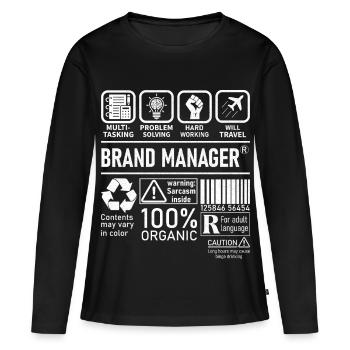 Brand Manager multi tasking problem solving - Frauen Premium Bio Langarmshirt - Schwarz - Vorne - Julia (174cm)