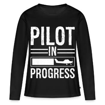 Pilot In progress - Women's Premium Organic Long Sleeve Shirt - black - Front - Julia (174cm)