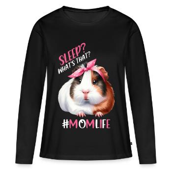 Sleep? What is that? Guinea pig mother mom - Women's Premium Organic Long Sleeve Shirt - black - Front - Julia (174cm)
