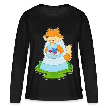 Renard Voile de mariée Mariage - T-shirt manches longues Premium bio Femme - noir - Devant - Julia (174cm)
