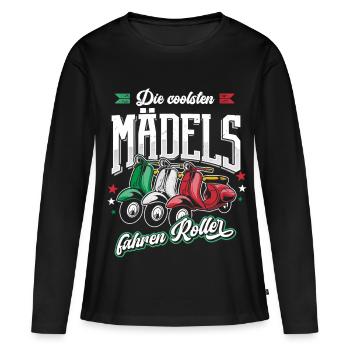 Die coolsten Mädels Fahren Roller Motoroller - Frauen Premium Bio Langarmshirt - Schwarz - Vorne - Julia (174cm)