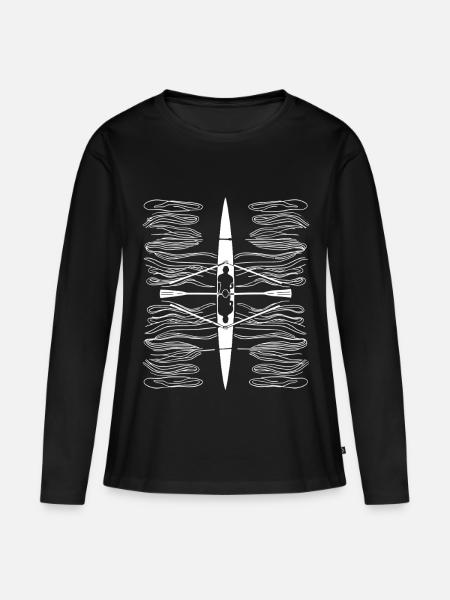 Dessin d’aviron - T-shirt manches longues Premium bio Femme - noir