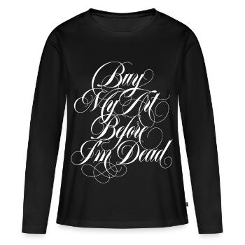 Acheter mon art - T-shirt manches longues Premium bio Femme - noir - Devant - Julia (174cm)
