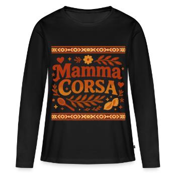 Mamma Corsa - T-shirt manches longues Premium bio Femme - noir - Devant - Julia (174cm)