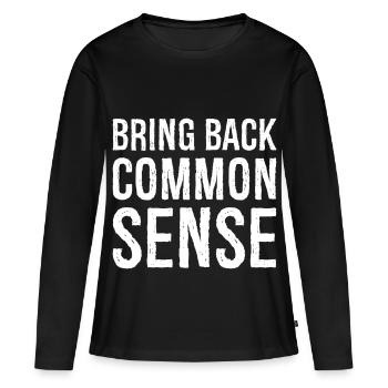 Ramener le bon sens - T-shirt manches longues Premium bio Femme - noir - Devant - Julia (174cm)