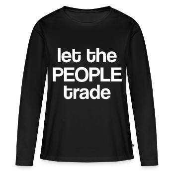 Laissez le peuple commercer - T-shirt manches longues Premium bio Femme - noir - Devant - Julia (174cm)