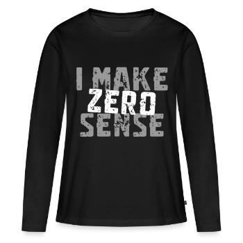 Je n’ai aucun sens - T-shirt manches longues Premium bio Femme - noir - Devant - Julia (174cm)