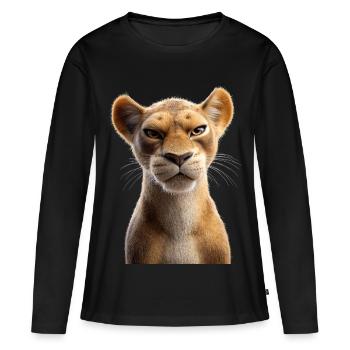 Lionne Lionne Maman Lionne Lionnes Maman Lions sauvages - T-shirt manches longues Premium bio Femme - noir - Devant - Julia (174cm)