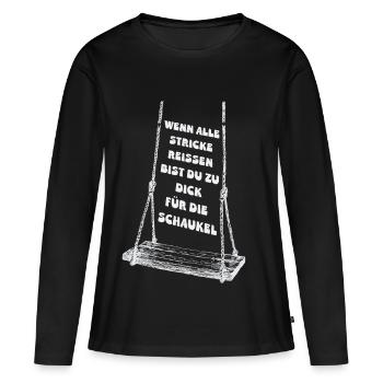 Quand tout le reste échoue - T-shirt manches longues Premium bio Femme - noir - Devant - Julia (174cm)