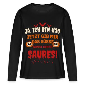 Over 30 Halloween Tricks or Treats - Women's Premium Organic Long Sleeve Shirt - black - Front - Julia (174cm)