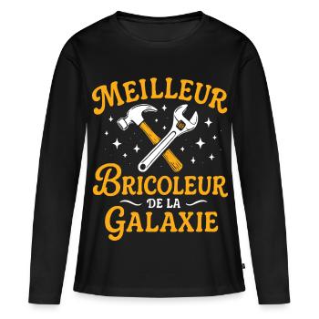 Bester Tüftler der Galaxis - Frauen Premium Bio Langarmshirt - Schwarz - Vorne - Julia (174cm)