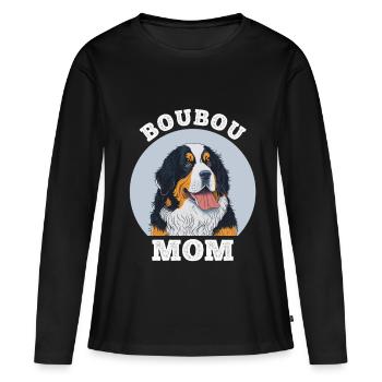 Boubou Mom Cadeau pour Amoureuse Bouvier Bernois - T-shirt manches longues Premium bio Femme - noir - Devant - Julia (174cm)