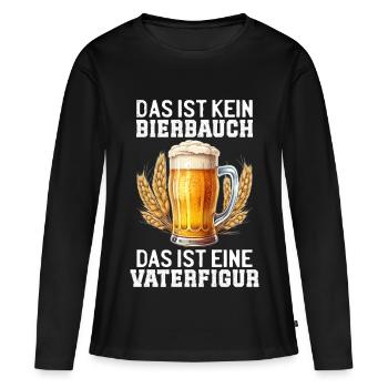 Vatertag DAS IST KEIN BIERBAUCH DAS IST VATERFIGUR - Frauen Premium Bio Langarmshirt - Schwarz - Vorne - Julia (174cm)