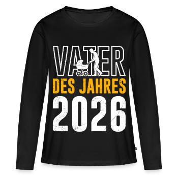 Vaterschaft VATER DES JAHRES 2026 LUSTIG - Frauen Premium Bio Langarmshirt - Schwarz - Vorne - Julia (174cm)