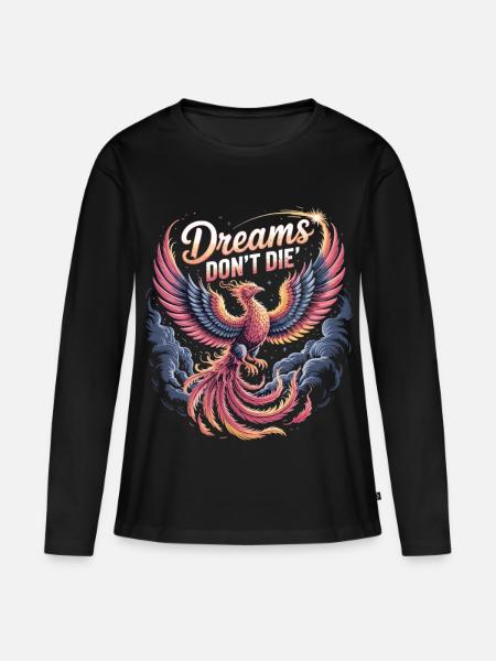 Mythischer Phönix mit Motiv - Frauen Premium Bio Langarmshirt - Schwarz