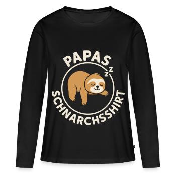 Vaterschaft PAPAS SCHNARCHSSHIRT LUSTIG - Frauen Premium Bio Langarmshirt - Schwarz - Vorne - Julia (174cm)