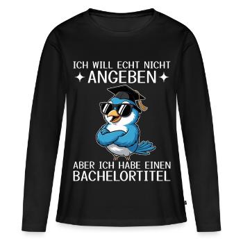Baccalauréat obtenu - Titre de baccalauréat - T-shirt manches longues Premium bio Femme - noir - Devant - Julia (174cm)