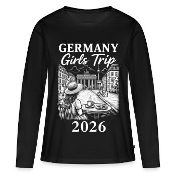 Germany Girls Trip 2026 - Frauen Premium Bio Langarmshirt - Schwarz - Vorne - Julia (174cm)
