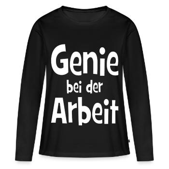 Génie au travail - bureau - emploi - travail - T-shirt manches longues Premium bio Femme - noir - Devant - Julia (174cm)