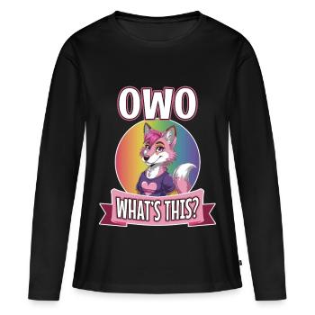 OwO What's This? - Frauen Premium Bio Langarmshirt - Schwarz - Vorne - Julia (174cm)