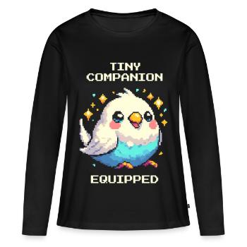 Kleiner Begleiter ausgerüstet | Wellensittich - Frauen Premium Bio Langarmshirt - Schwarz - Vorne - Julia (174cm)