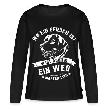 Mantrailing Labrador Wo ein Geruch da ein Weg - Frauen Premium Bio Langarmshirt - Schwarz - Vorne - Julia (174cm)