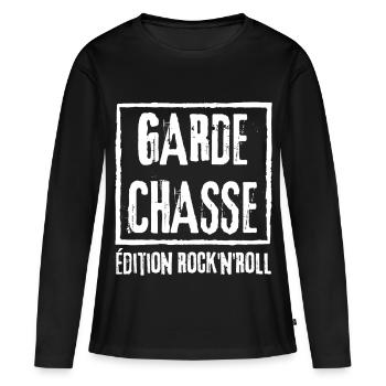 Garde Chasse Edition Rock - T-shirt manches longues Premium bio Femme - noir - Devant - Julia (174cm)