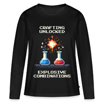 Artisanat – Combinaisons explosives | Chimie - T-shirt manches longues Premium bio Femme - noir - Devant - Julia (174cm)
