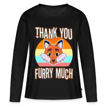 Merci beaucoup furry - T-shirt manches longues Premium bio Femme - noir - Devant - Julia (174cm)