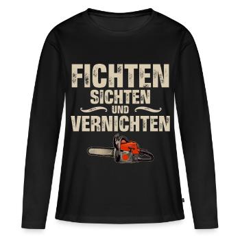 lumberjack - Women's Premium Organic Long Sleeve Shirt - black - Front - Julia (174cm)