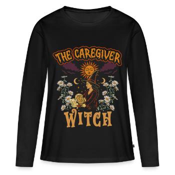 Aidant, Soins aux personnes âgées, La sorcière de l'aidant - T-shirt manches longues Premium bio Femme - noir - Devant - Julia (174cm)
