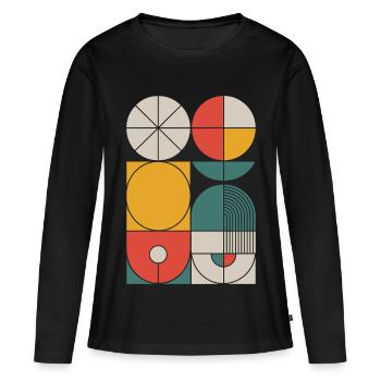 Bauhaus Geometric Shapes Composition - Women's Premium Organic Long Sleeve Shirt - black - Front - Julia (174cm)
