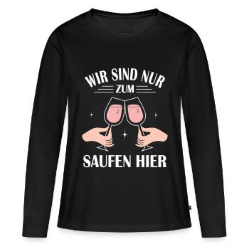 JGA Wein Geschenk Lustig Mädelsabend Party - Frauen Premium Bio Langarmshirt - Schwarz - Vorne - Julia (174cm)