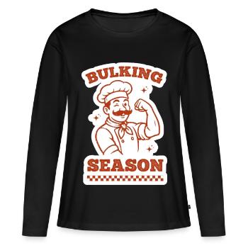 Saison de prise de masse - T-shirt manches longues Premium bio Femme - noir - Devant - Julia (174cm)