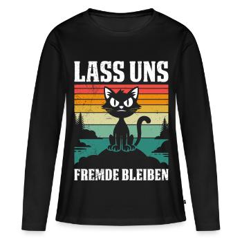 Majorque LET’S STAY STRANGERS Fun - T-shirt manches longues Premium bio Femme - noir - Devant - Julia (174cm)