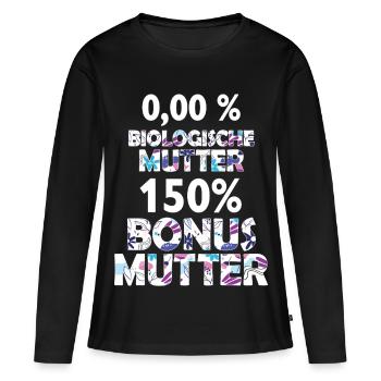Bonus Maman Maman Belle-mère Cadeau de Fête des Mères - T-shirt manches longues Premium bio Femme - noir - Devant - Julia (174cm)