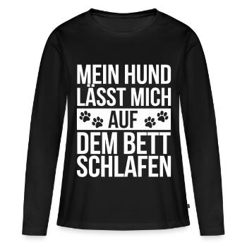 Chien Propriétaire de chien Propriétaire de chien Amoureux des chiens - T-shirt manches longues Premium bio Femme - noir - Devant - Julia (174cm)