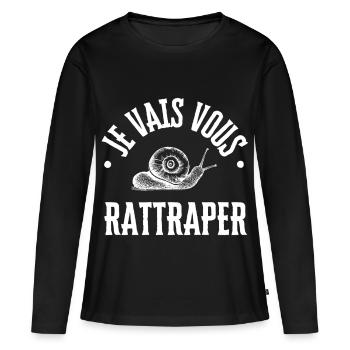 Snail I'll catch you - Women's Premium Organic Long Sleeve Shirt - black - Front - Julia (174cm)