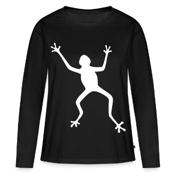 Silhouette de grenouille : tropicale, forêt tropicale - T-shirt manches longues Premium bio Femme - noir - Devant - Julia (174cm)