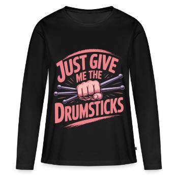 Cardio Drummer Cardio Drumming - T-shirt manches longues Premium bio Femme - noir - Devant - Julia (174cm)