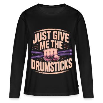 Cardio Drummer Cardio Drumming - T-shirt manches longues Premium bio Femme - noir - Devant - Julia (174cm)