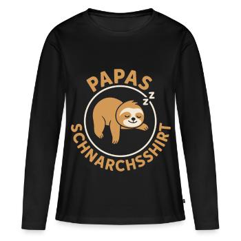 Vaterschaft PAPAS SCHNARCHSSHIRT LUSTIG - Frauen Premium Bio Langarmshirt - Schwarz - Vorne - Julia (174cm)