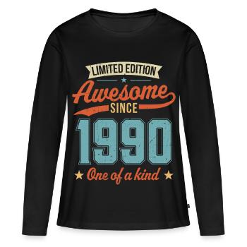 Awesome Since 1990 - Women's Premium Organic Long Sleeve Shirt - black - Front - Julia (174cm)