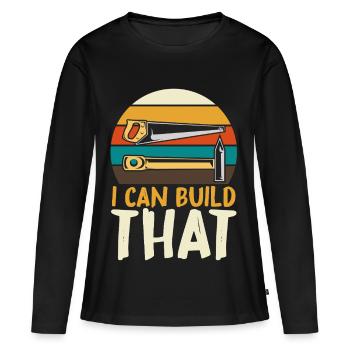 Je peux construire ce bricolage - T-shirt manches longues Premium bio Femme - noir - Devant - Julia (174cm)