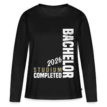 Licence 2026 - T-shirt manches longues Premium bio Femme - noir - Devant - Julia (174cm)