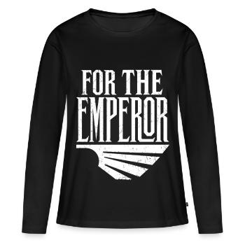 Pour L’Empereur. Scifi Space Gaming Design - T-shirt manches longues Premium bio Femme - noir - Devant - Julia (174cm)