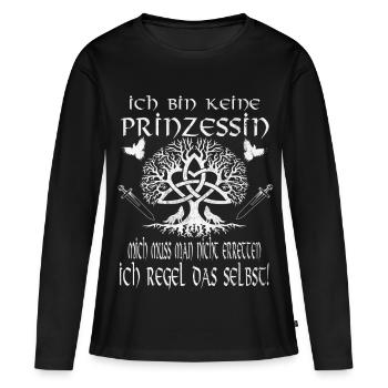 Wikiking Shield Maiden I'm Not a Princess - Women's Premium Organic Long Sleeve Shirt - black - Front - Julia (174cm)