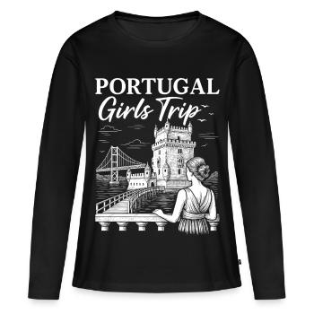 Portugal Mädelsreise Motiv - Frauen Premium Bio Langarmshirt - Schwarz - Vorne - Julia (174cm)