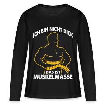 Les muscles au lieu de la masse disent - T-shirt manches longues Premium bio Femme - noir - Devant - Julia (174cm)