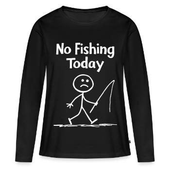 Frustration liée à la pêche – pas de pêche aujourd’hui - T-shirt manches longues Premium bio Femme - noir - Devant - Julia (174cm)